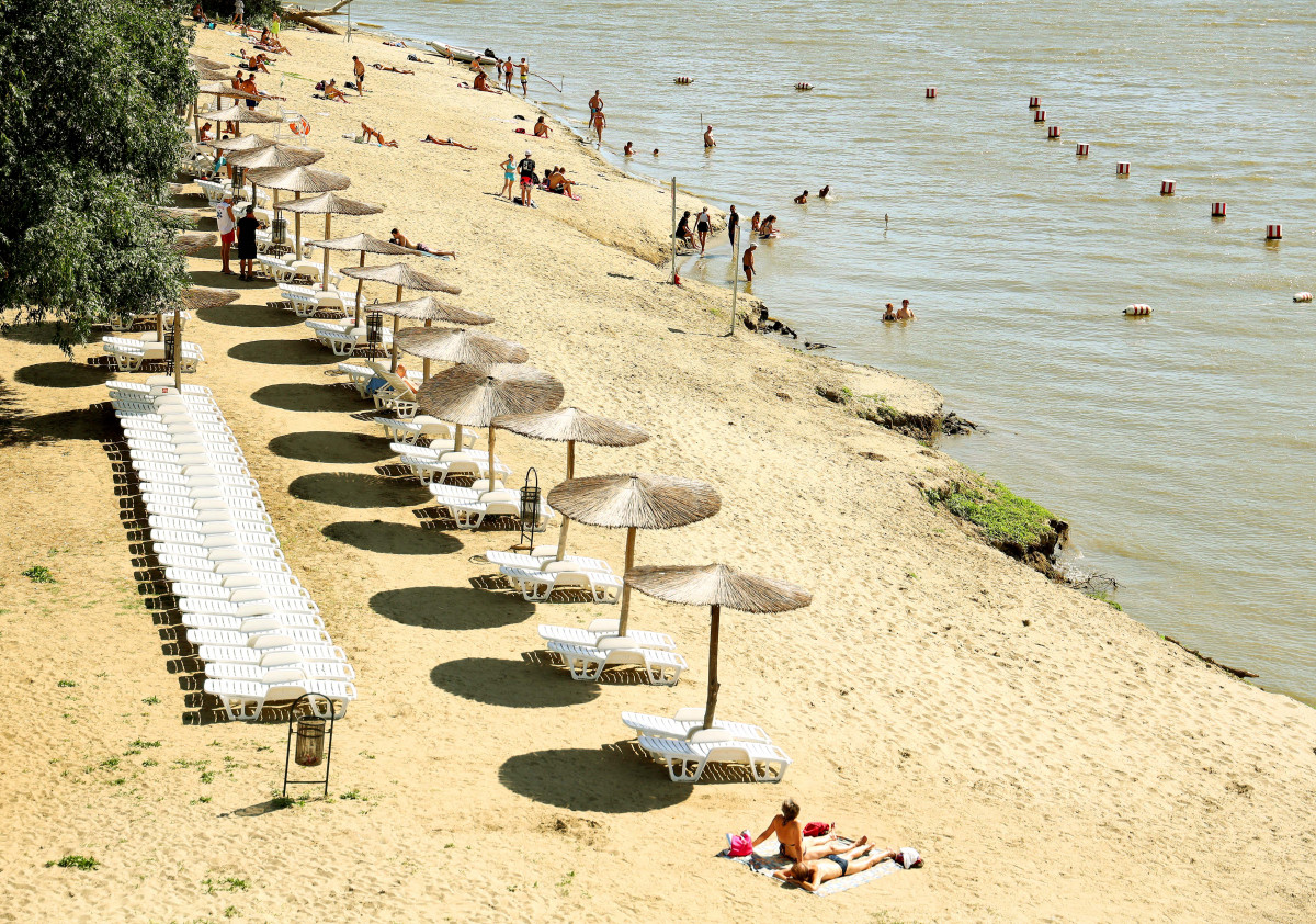 Szeged, Lapos, szabadstrand, strand, Tisza part, nyár, hőség, kánikula, meleg, időjárás, fürdés